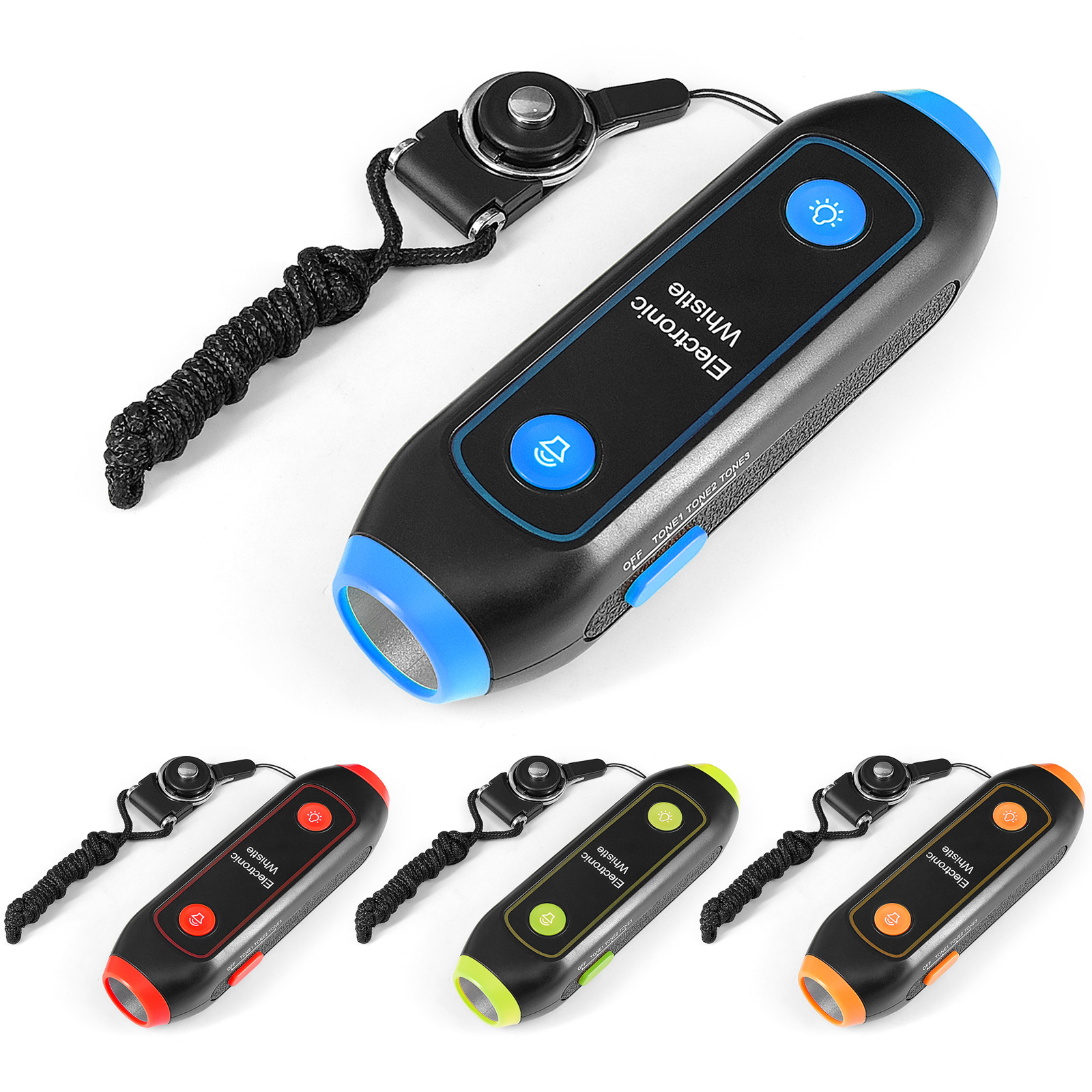 Referee Electronic Whistle, with Sos Light Flashlight Emergency Whistle, Suitable for Security Whistle. with Lanyard
