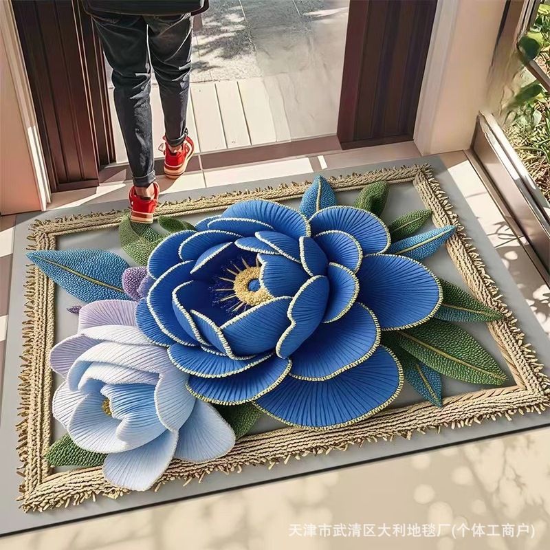 新型3d立体花珪藻泥じゅうたん異形花卉吸水速乾性フロアマット汚れ耐摩耗性フロアマット|undefined