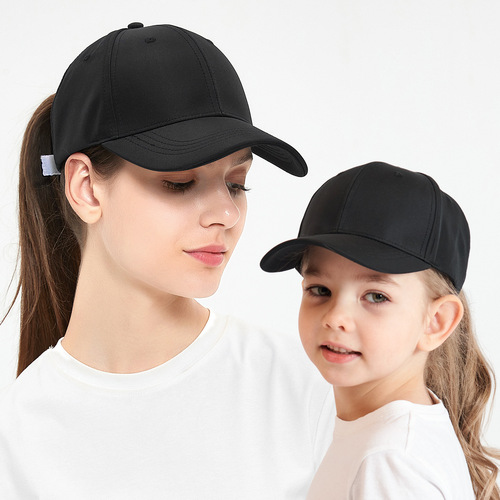 Outdoor baseball cap parent-child style  new women's children's hat sports visor hat European and American style ponytail hat