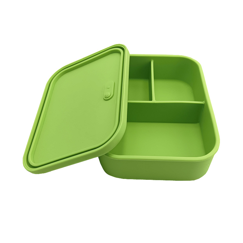 Caja de almuerzo de silicona de grado alimenticio, caja de almuerzo portátil general para estudiantes de secundaria y secundaria, caja de almuerzo de silicona caliente por microondas