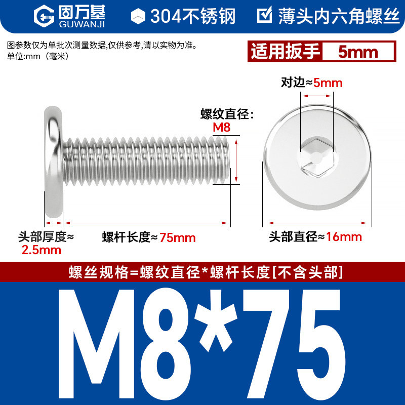 304 M8*75