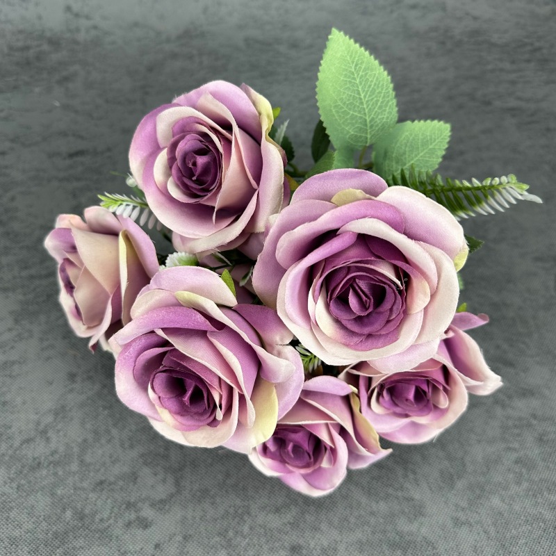 Simulación de 7 flores de rosas boda decoración del hogar decoración europea gran rosa transfronteriza decoración floral al por mayor