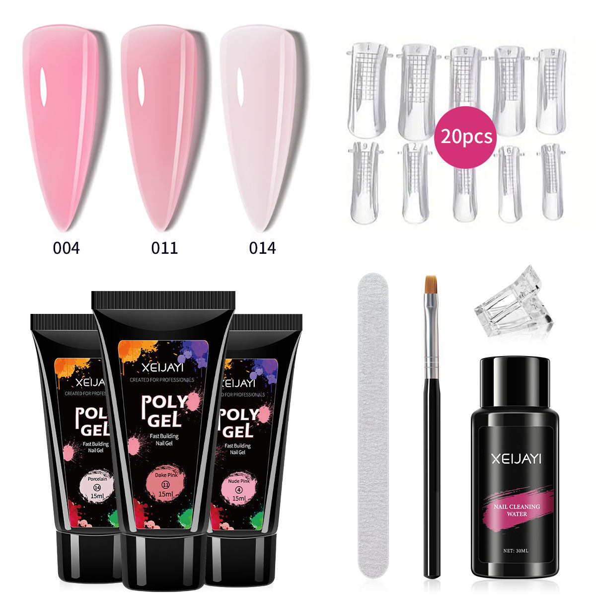 Nail tools suit extension glue fast paper-free tray model cleaning water nail file nail clip phototherapy nail polish