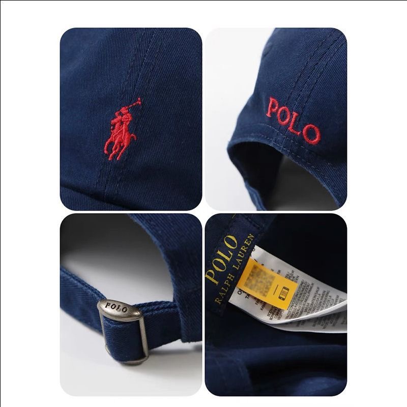Ralph Lauren Rl Polo Small Logo Baseball Cap Unisex Pure Cotton Washed Duckbill Cap High-Quality Polo Pony Cap Trendy