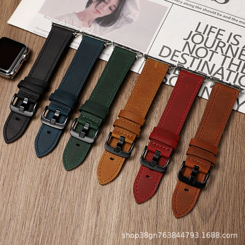 Применимо Apple Часы ремешок iwatch Ultra новый ретро сумасшедшая лошадь кожа Huawei GT Samsung S3 трансграничный