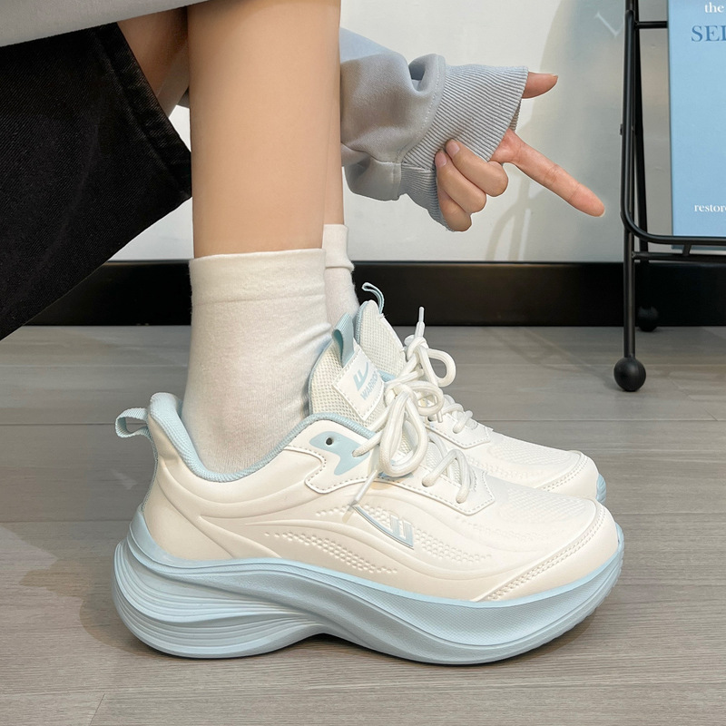 回力运动休闲鞋女款2025新款轻便厚底学生皮面小白鞋|undefined
