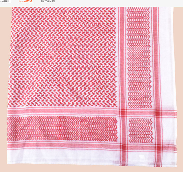 跨境中东迪拜沙特阿拉伯方巾Keffiyeh scarves印花头巾head scarf 跨境中东迪拜沙特阿拉伯方巾Keffiyeh scarves印花头巾head scarf