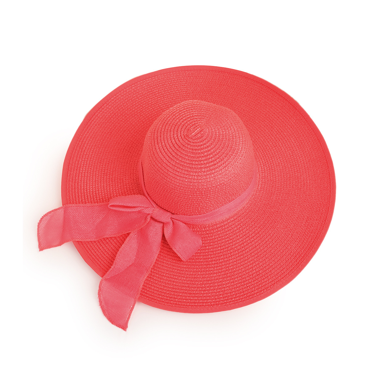 Nihaojewelry Fashion Solid Color Big Eaves Sunshadebowknot Straw Hat Wholesale display picture 17