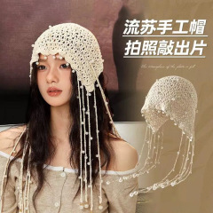 透かし彫りの日本の夏の編み物のニットの帽子の女性の薄い金の通気性の花の甘い文芸の復古の毛糸の帽子の山の帽子