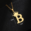 Fashionable pendant with letters, necklace stainless steel, jewelry, English