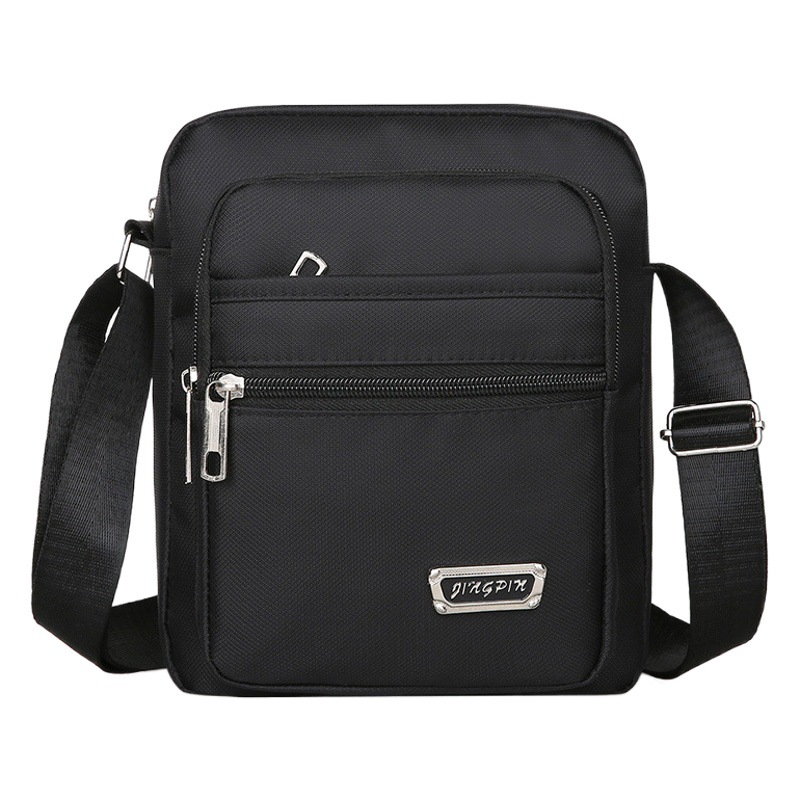 Cross-border Foreign Trade Men's Shoulder Bag Oxford Cloth Crossbody Bag Waterproof Casual Fashion Multi-layer Zipper Large Capacity Hair