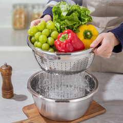 Kangbaochi Stainless Steel Shredder Bowl Multi-functional Vegetable Chopper Set Home Shredder Kitchen Scraper Wholesale