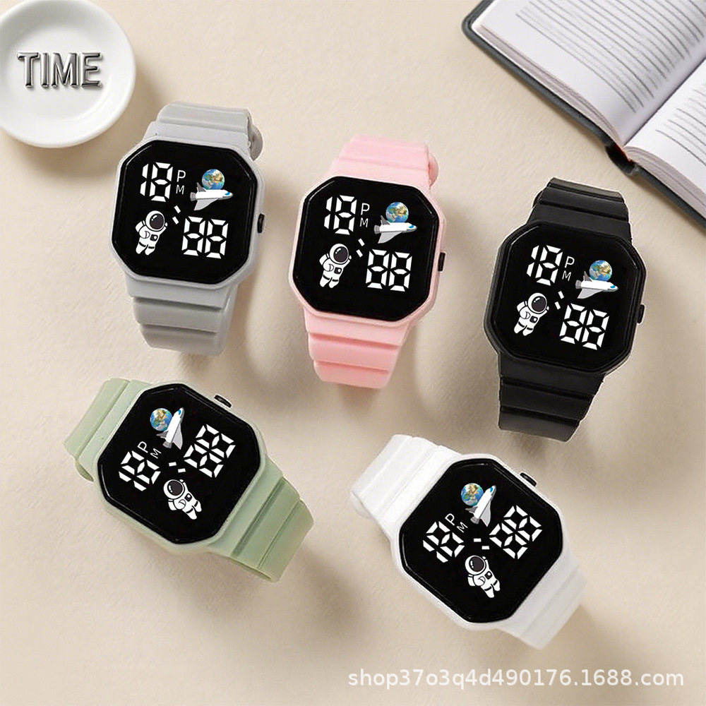 Ventas transfronterizas A2 astronauta tierra reloj LED reloj de pulso reloj electrónico de deportes digitales estudiantes reloj electrónico de botón