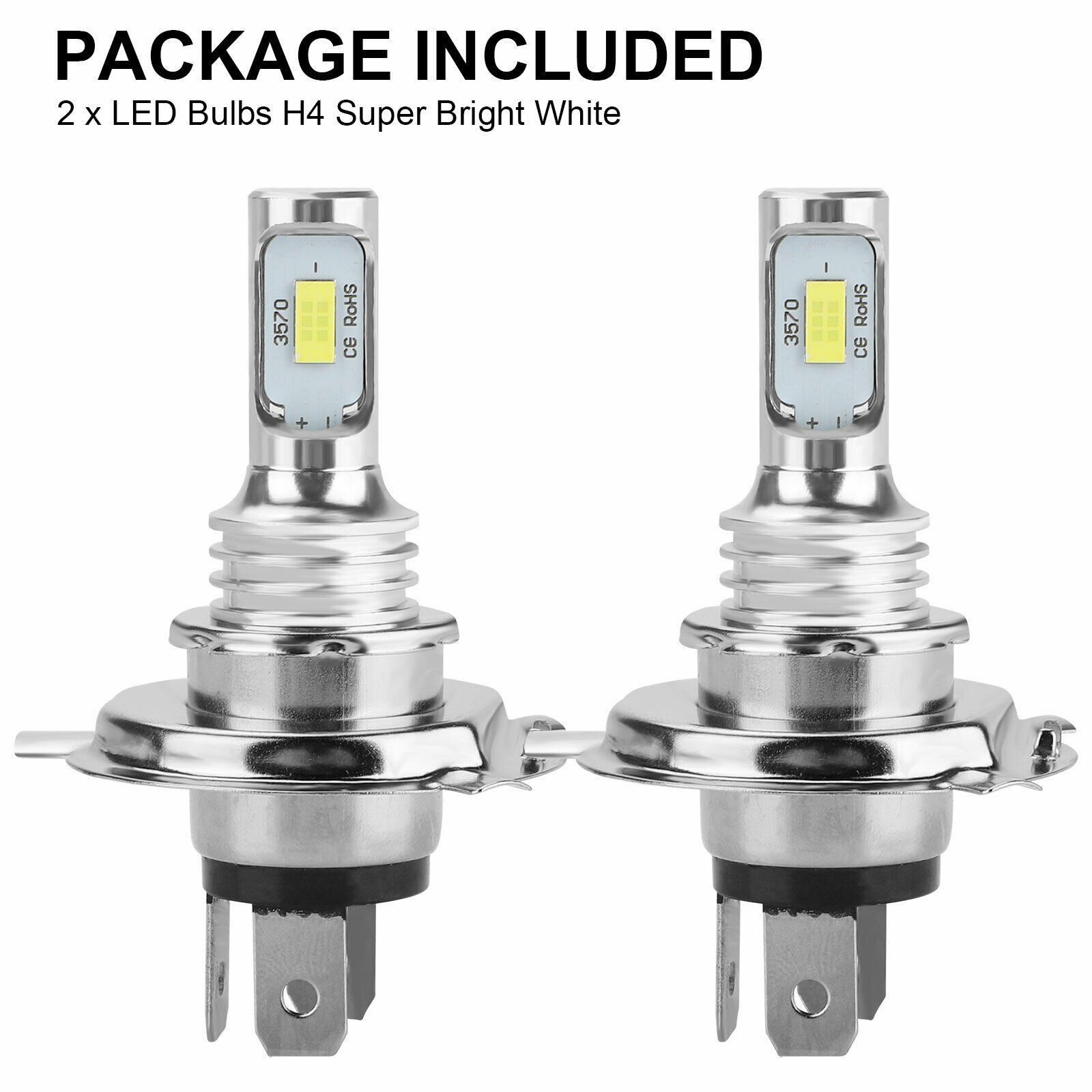 H4 80W 3570 2SMD 6000K luz blanca decodificadora de luz LED para automóviles luz de niebla de motocicleta faro azul hielo