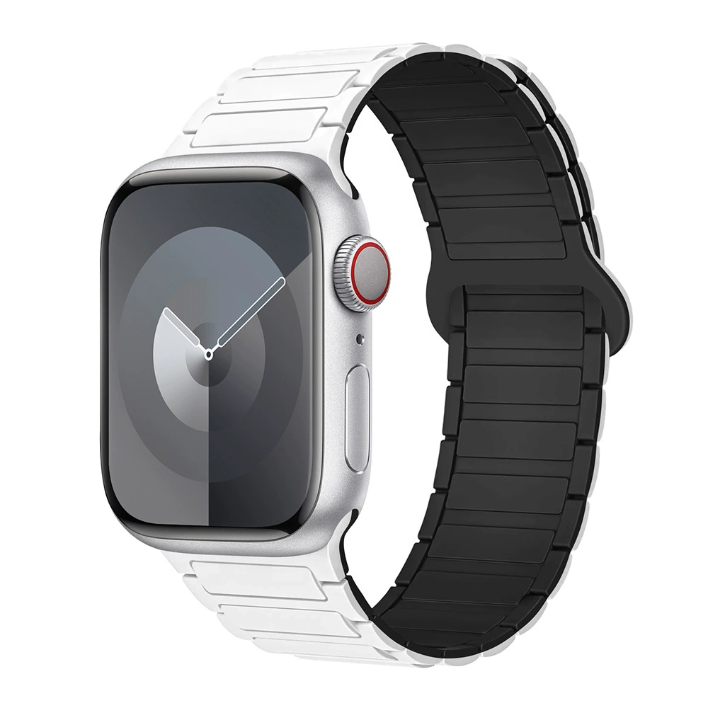 Подходит для Apple Watch1-11 поколения/Ultra3/SE3 второго поколения три бусины силиконовый магнитный ремешок