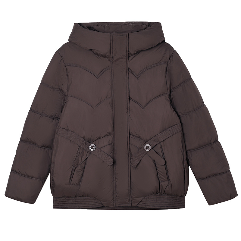 Chaqueta de algodón de pluma de invierno corto de mujer chaqueta de algodón delgada suelta nueva chaqueta de algodón con capuzas gruesa abrigo cálido