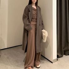 2025美拉德中长款毛呢外套女小个子宽松秋冬加绒加厚呢子大衣