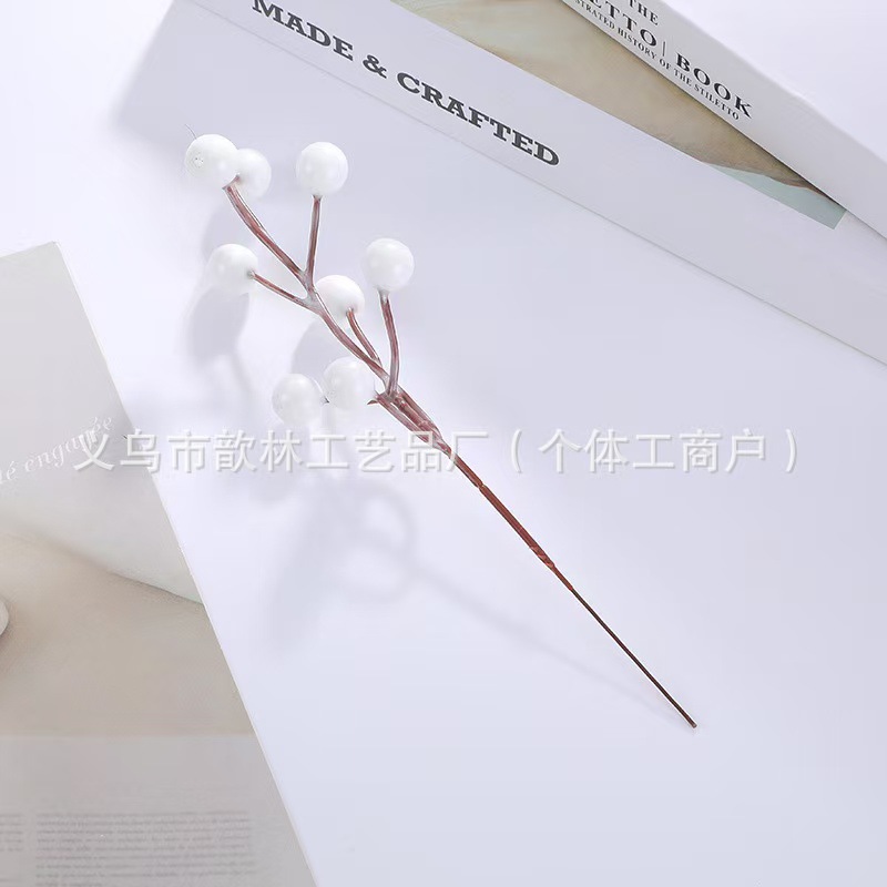 Ramas de Frutos Rojos Artificiales Plástico y PU para Bodas y Decoración del Hogar image 29