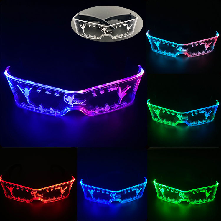 LED gafas luminosas plegables tecnología cyberpunk gafas luminosas bungee bar fiesta iluminación cheerleading