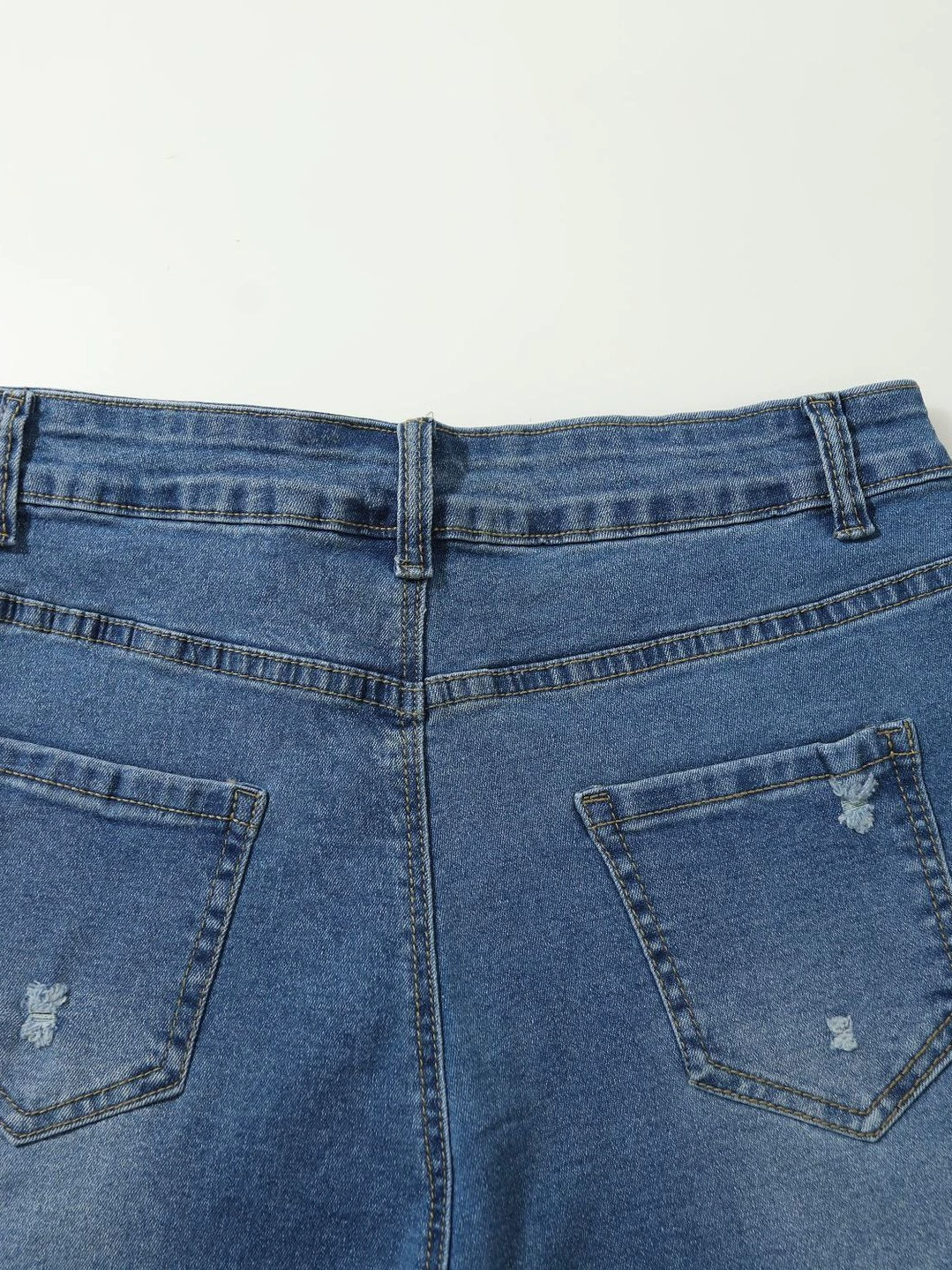 (Преходящая торговля) elastic синие брюки, джинсы для отдыха, европейский стиль, свободный прямой крой