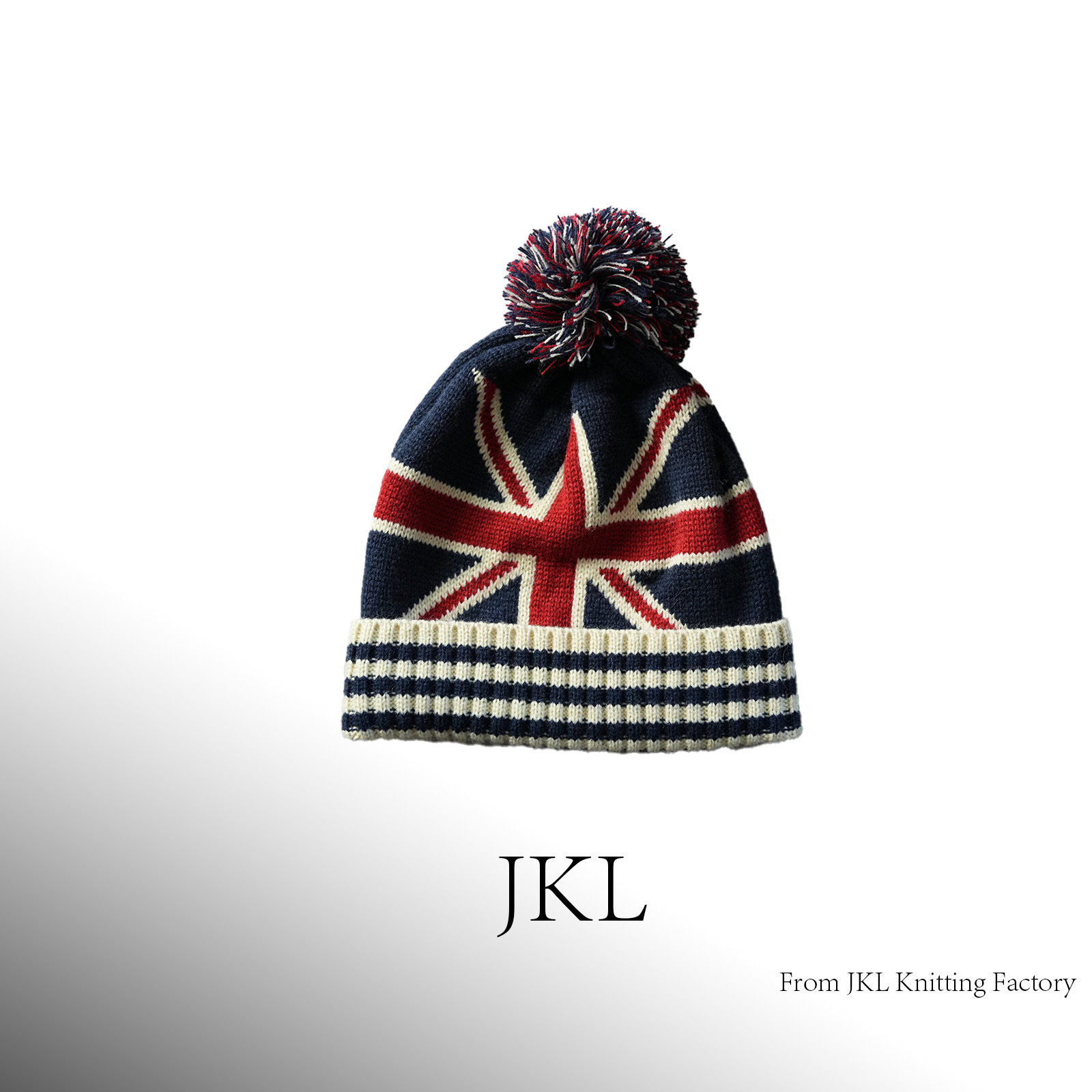 亚马逊国际站美国英国旗热销星星毛球男女流行球球帽毛线跨境帽子