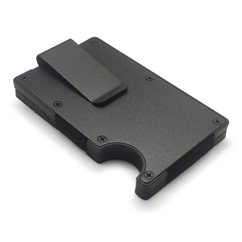 Multifuncional de fibra de carbono manga de la tarjeta anti-desmagnetizado anti-robo cepillo RFID titular de la tarjeta de aleación de aluminio titular de la tarjeta de crédito del banco caja de la tarjeta