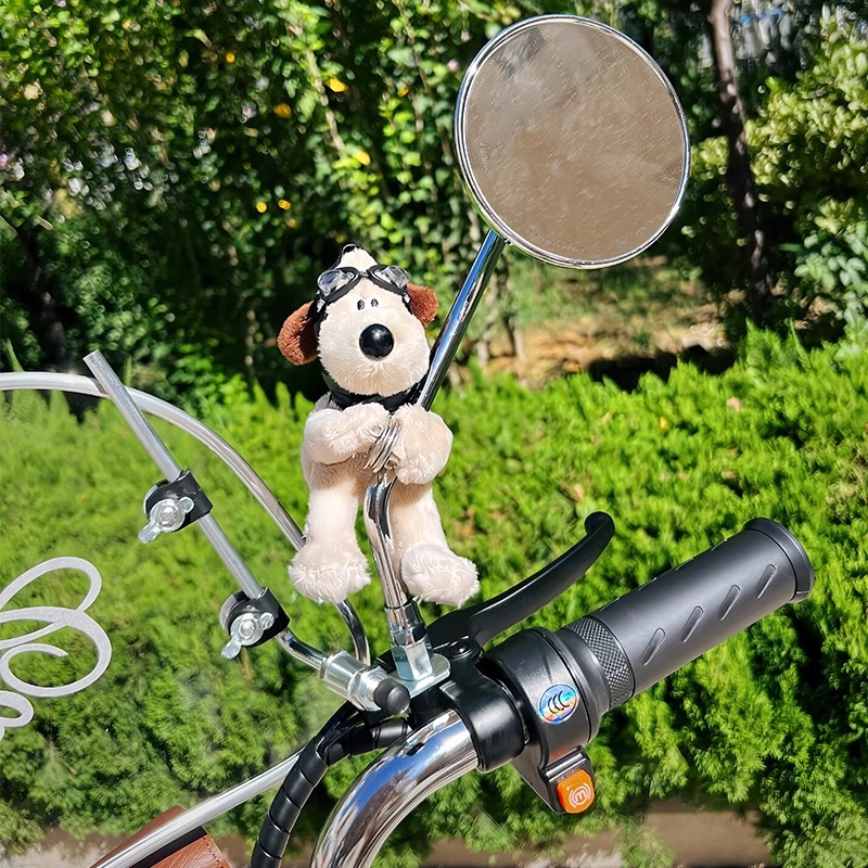 잘 생긴 개 전기 자동차 장식 인형 자기 거울 장식 오토바이 자전거 범용 만화 액세서리