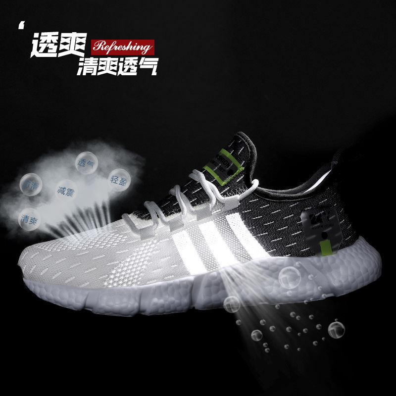 2023 Live Streaming palomitas de maíz inferior ligero deportes correr casual zapatos al aire libre zapatos de los hombres volando tejido Coco zapatos al por mayor