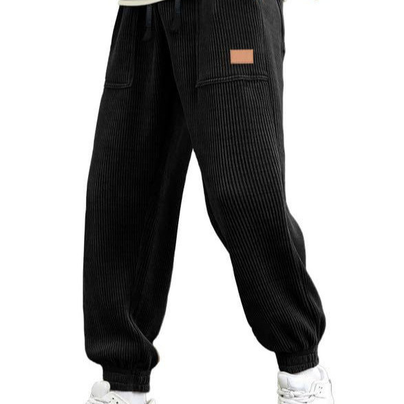 Amazon 2024 Explosions Cross-border Men's Corduroy Jogging Pants Casual Overalls Drawstring Loose Loose Waist