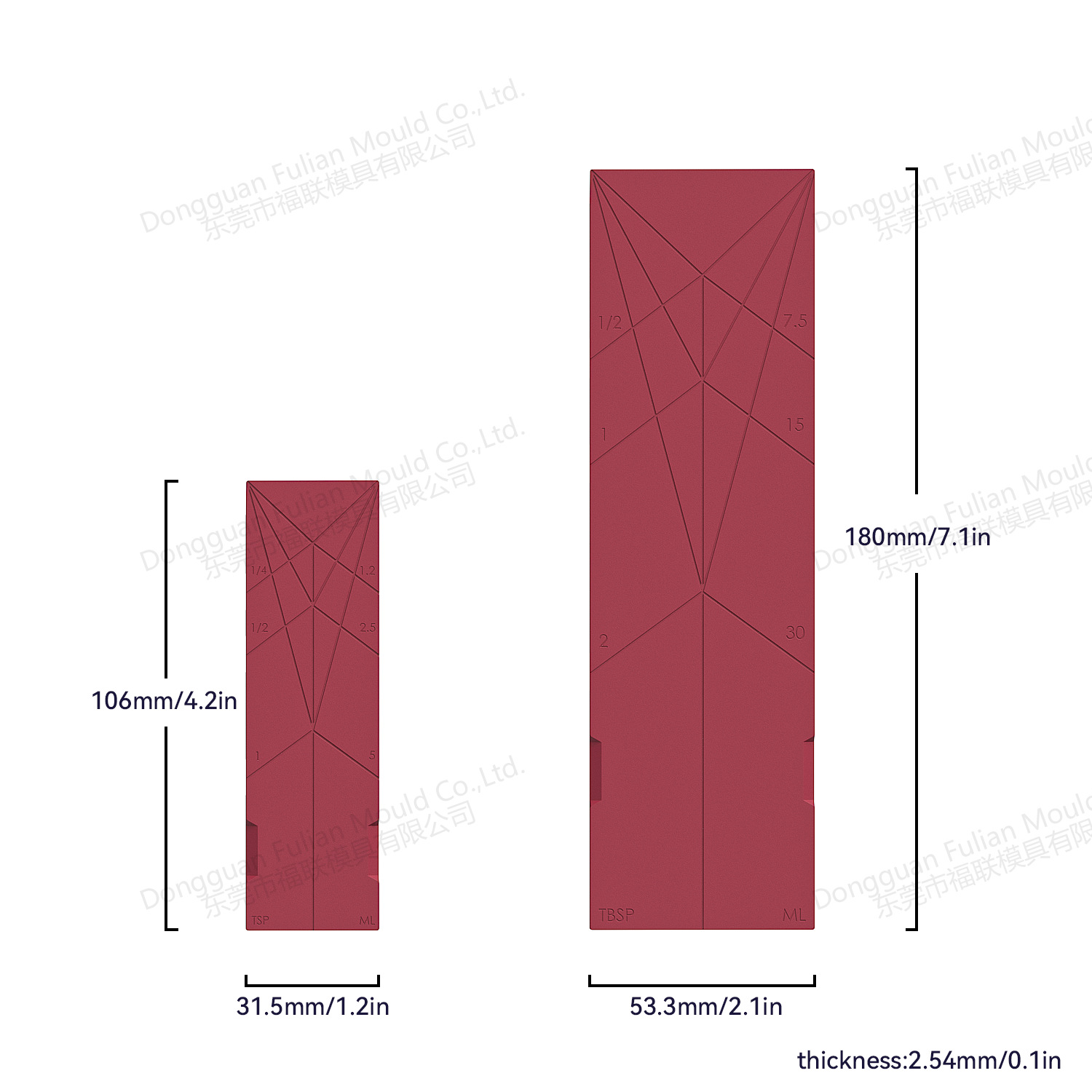 Nuevo transfronterizo plano 3 en 1 cucharas de medición cucharas de medición plegables planos 3 en 1 cucharas de medición