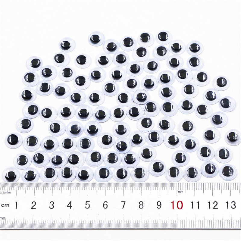 Venta directa de fábrica actividad de la banda de ojos adhesivo al por mayor DIY accesorios de juguete negro y blanco color pestañas animal bead pegatinas