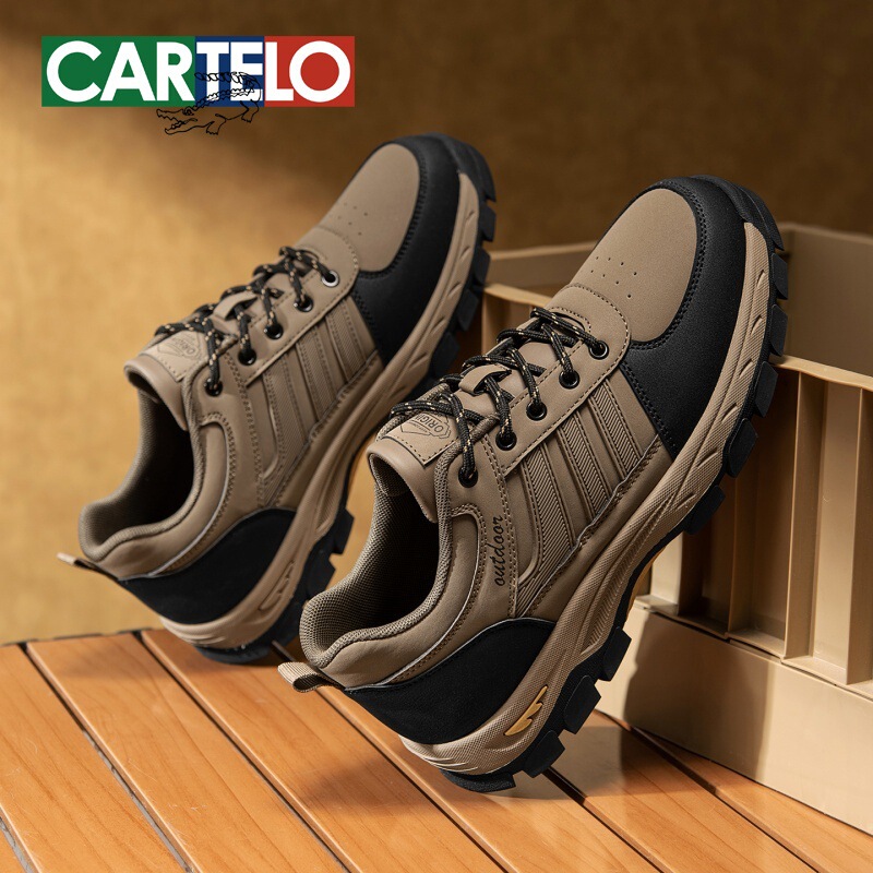 Cardile Crocodile Men's Shoes Outdoor Casual Hiking Shoes 2025 Autumn and Winter New Men's Thick-Soled Sports Hiking Shoes