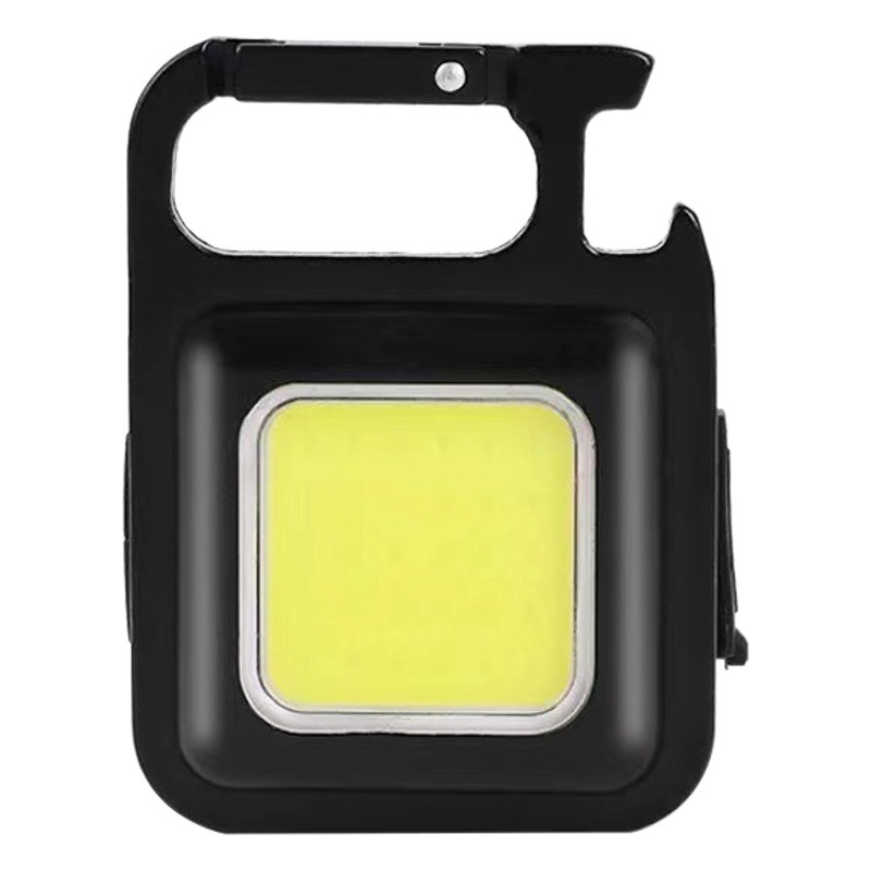 Mini linterna multi-función llavero luz de emergencia portátil USB recargable LED abrebotellas fuerte trabajo magnético COB