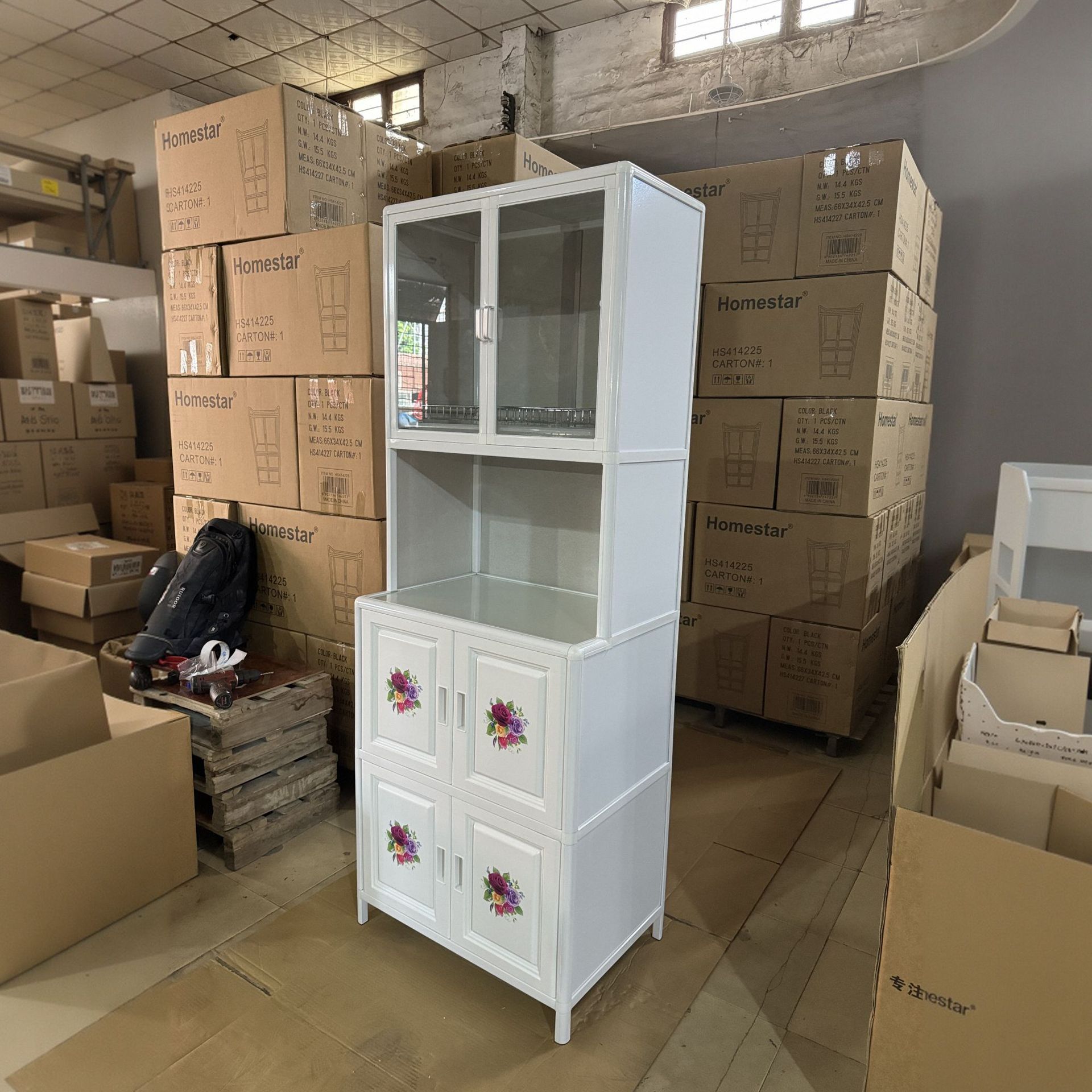 Fábrica de Foshan Tacos de aleación de aluminio armario de cocina armario de almacenamiento armario de comedor armario de almacenamiento armario de té cubiertos