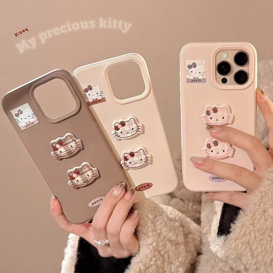 Girl ins tridimensional a cuadros kt para iphone15/16ProMax funda para teléfono 13 Apple 14 lindo 16 suave