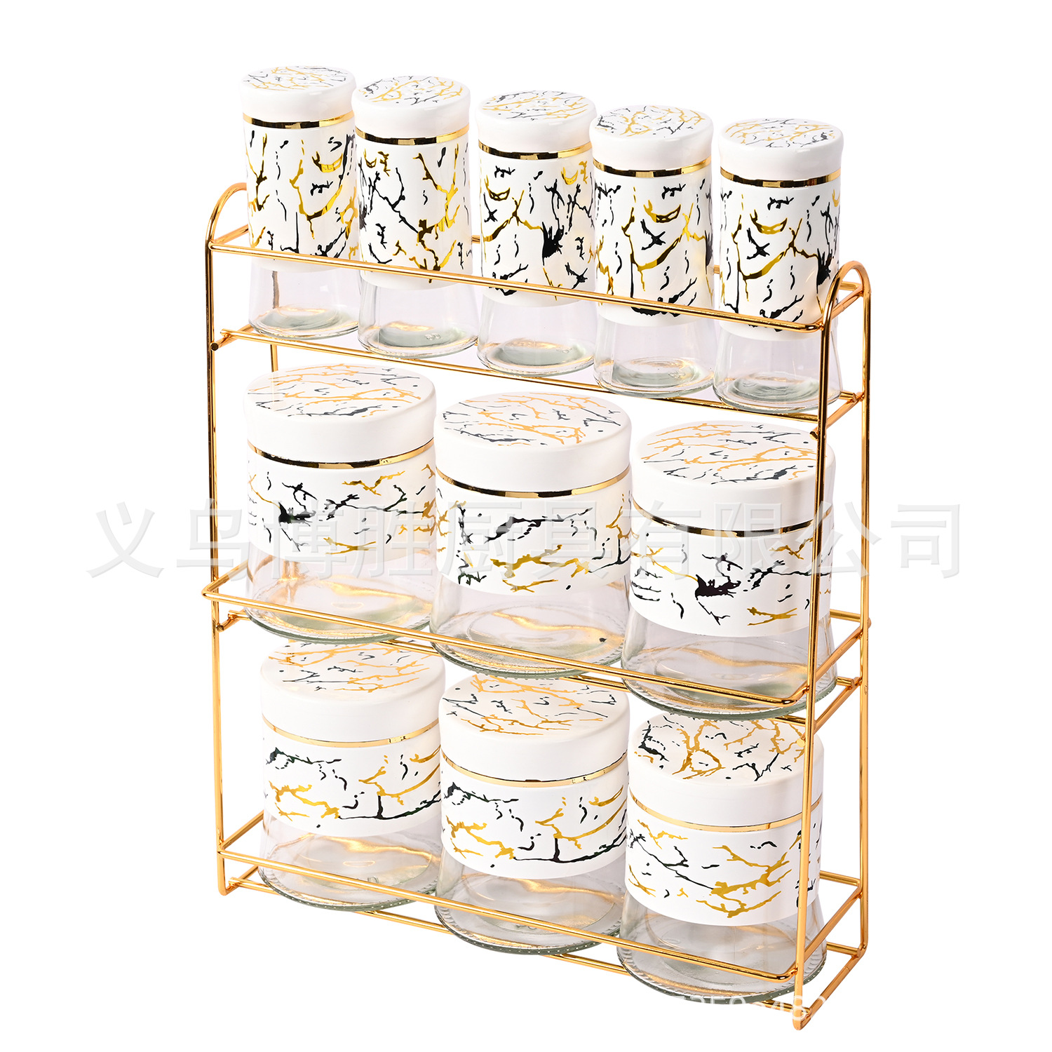 Las latas de almacenamiento de la cocina del hogar se adaptan a un juego de 3 piezas con estante de hierro serie de cocina de alta gama productos de comercio exterior latas selladas transfronterizas