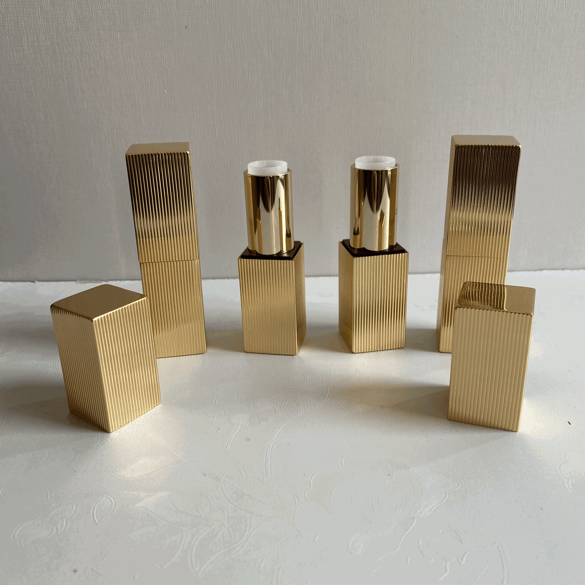 条纹口红管四方口红管口红管空包材铝管