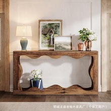 老榆木复古玄关桌原木风走廊长条桌实木民宿酒店装饰桌案几控制台