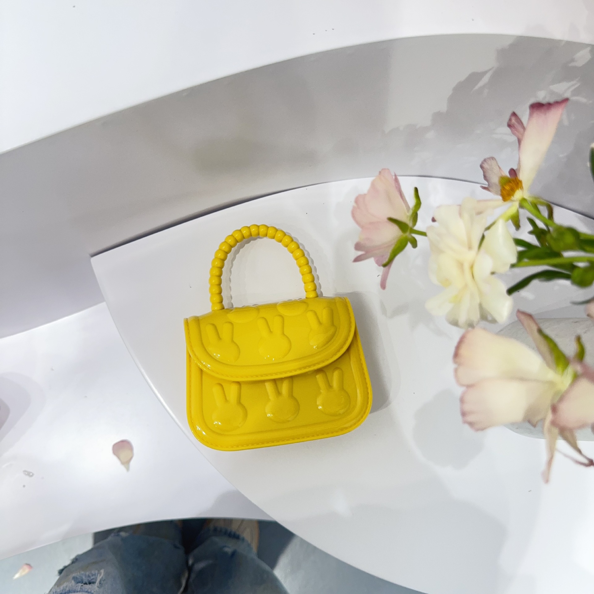 210g Weight Magnetic Buckle Closure Type Top Handle, Chain Strap Type Jelly Bag Bags Type Street, Shopping Occasion PVC Material Solid Color Pattern All Seasons Season Women's Gender Cute Style Square Shape Women's PVC Solid Color Cute Square Magnetic Buckle Jelly Bag 8