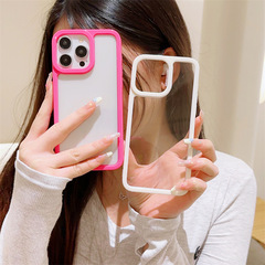 ins簡約糖果色凹槽適用15promax蘋果14手機殼iPhone13防摔12透明