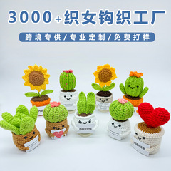 国境を越えた新しい毛糸自作鉤織植物鉢植えのアイデアニット鉢植えミニかわいい積極的に鉢植えを奨励する