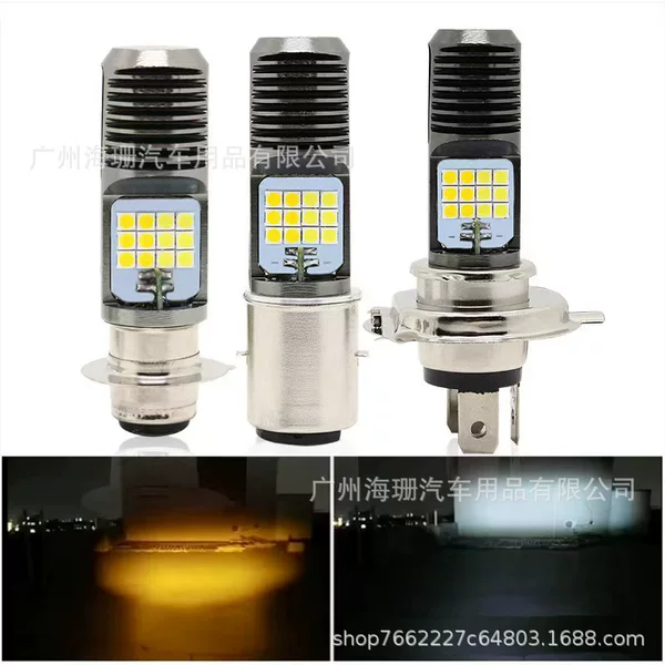 Popular Motorcycle Electric Vehicle H4 H6 Px15D 3030 24-Light Single-Claw Double-Claw Three-Claw High-Power 9-80V