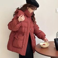 收腰羽绒丝服2025冬季新款连帽时尚小个子加厚韩版保暖外套鸭绒