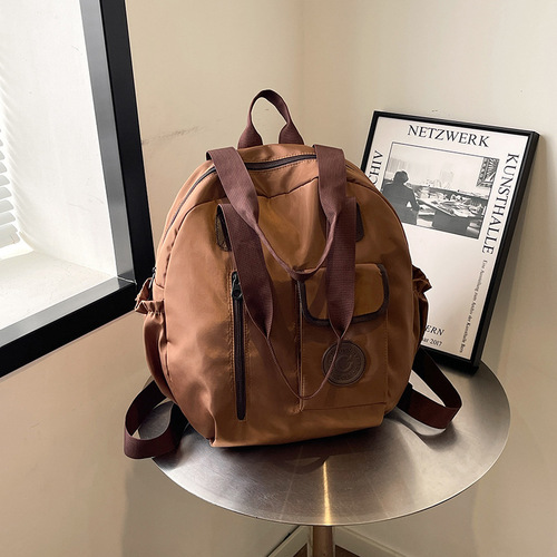 niche design, large capacity and personality, new autumn 2024 autumn simple foreign-style backpack, simple tote bag