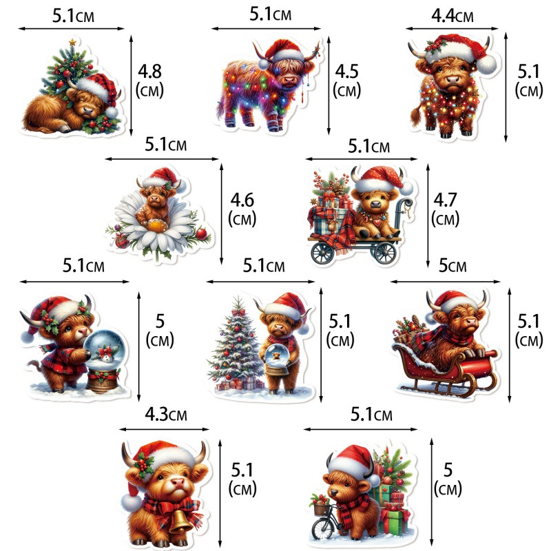 Nuevos productos transfronterizos de decoración de pastel de Navidad Plug-in Fiesta de Navidad Alpine Bull Plug-in Cupcake Plug-in