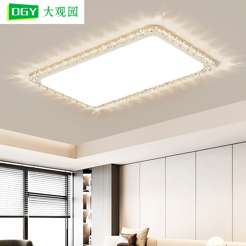 Sala de estar lámpara de techo estilo crema francés cristal de lujo ligero nuevo paquete de combinación de toda la casa dormitorio lámpara Zhongshan 685L