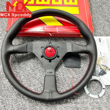 汽车改装竞技赛车 14寸真皮方向盘 v1款通用 孔距70mm