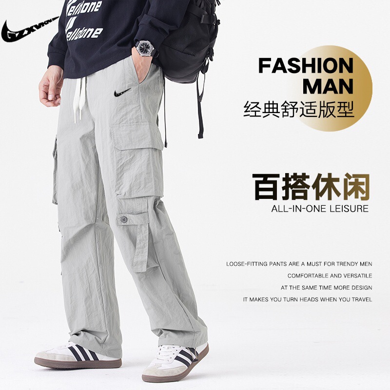 Cargo Pants Spring and Summer New High Street Paratrooper Assault Pants Thin American Fashion Brand Casual Sports Loose Cargo Pants