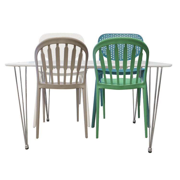 Silla de comedor de plástico exportada silla de comedor simple silla de plástico PP al aire libre a prueba de lluvia silla de mesa de comedor respalda image 6