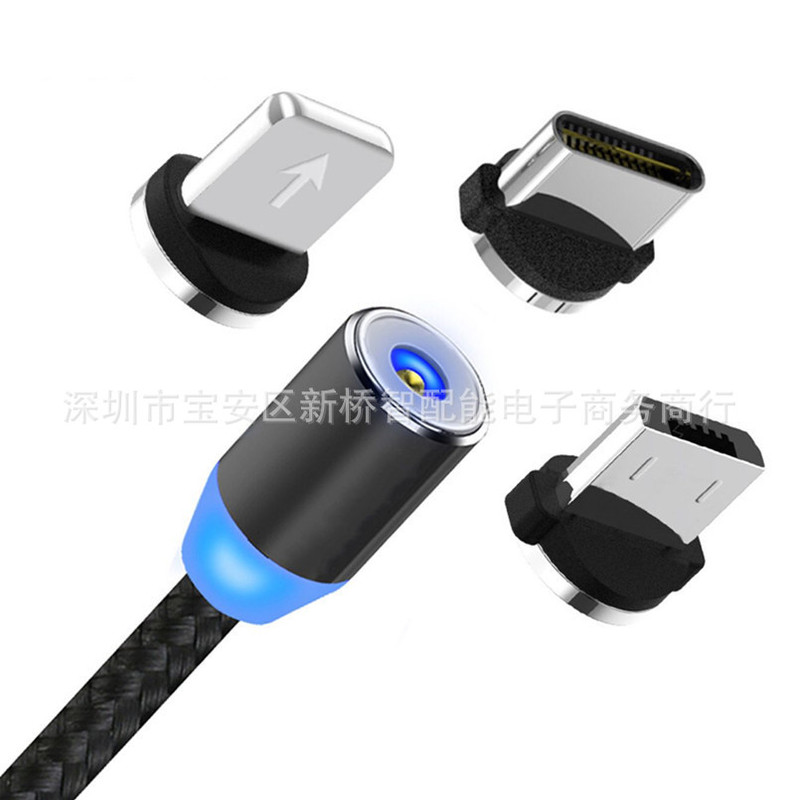 Magnetic Head Nylon Braided Data Cable Three-In-One Data Cable Suitable for Apple Android Typec Mobile Phone Charging Cable Magnetic Head Nylon Braided Data Cable Three-In-One Data Cable Suitable for Apple Android Typec Mobile Phone Charging Cable
